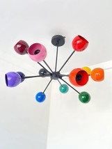 Multicolored Pendent Light 12 Holder Eyeball Shades Sputnik Light Fixture - $361.76