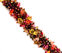 Multicolor Gemstone Glass Beaded Cha Cha Bracelet - £15.82 GBP