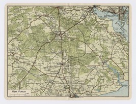 1924 Original Vintage Map Of The New Forest Southampton / England - £22.23 GBP