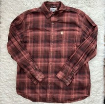 Carhartt  Plaid Men’s Rugged Flex Flannel Hamilton Shirt Size XL Brown Black Red - £23.31 GBP