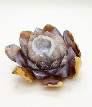 Druzy Agate Hand Carved Lotus Flower, Crystal Lotus Flower, Unique Gift ... - £55.38 GBP