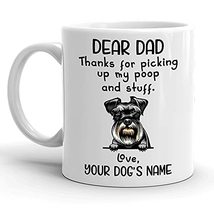 Personalized Schnauzer Coffee Mug, Custom Dog Name, Customized Gifts For Dog Dad - £11.91 GBP