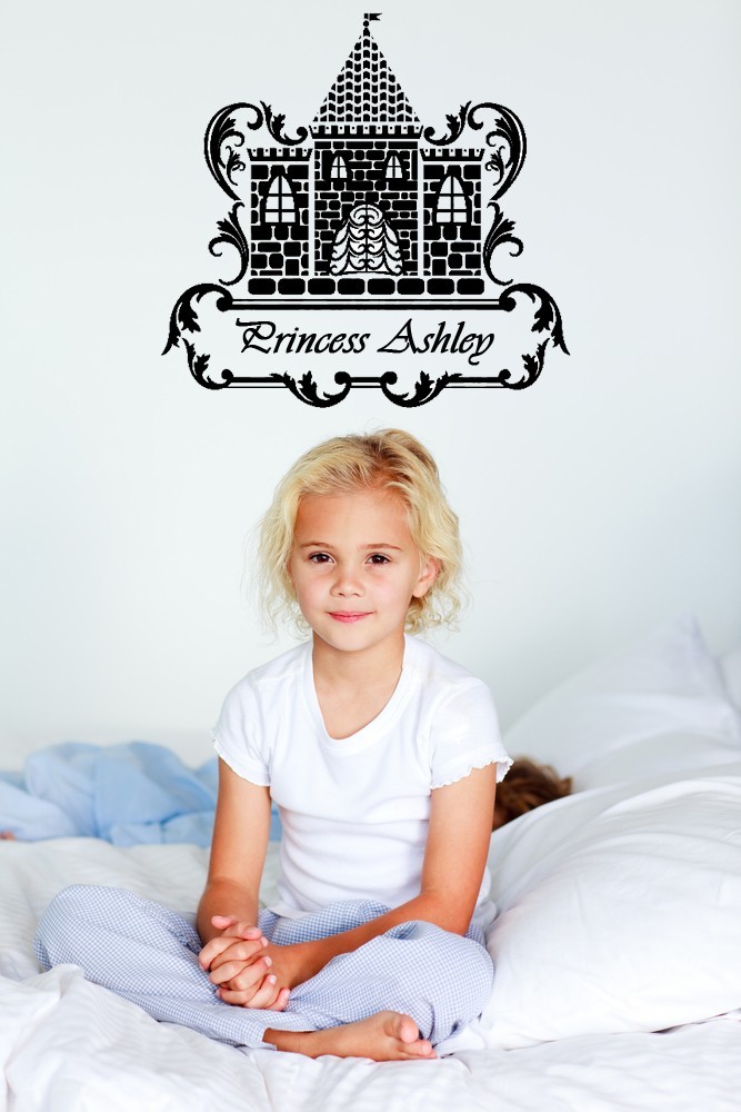 Primary image for Personalized Royal Castle for your Princess - Vinyl Wall Art
