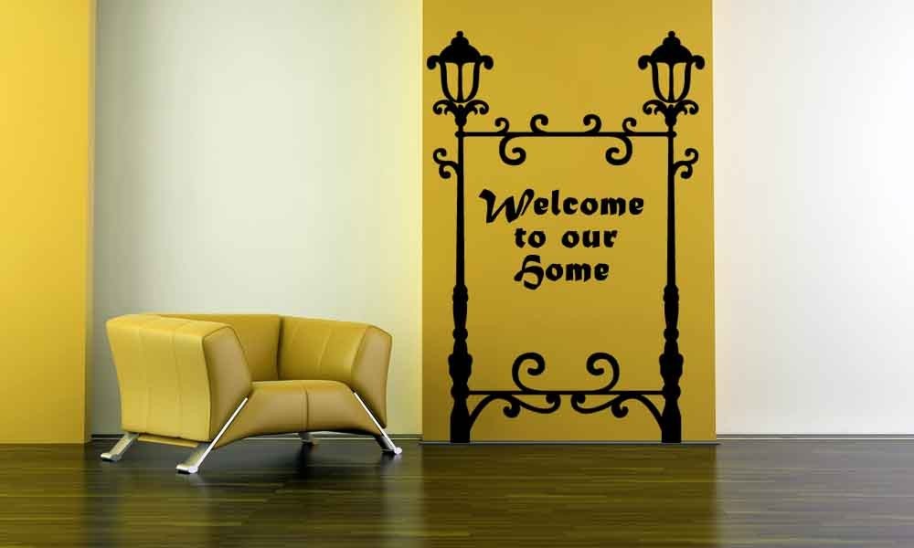 Welcome Lamp Post Sign - Vinyl Wall Art Decal - $75.00