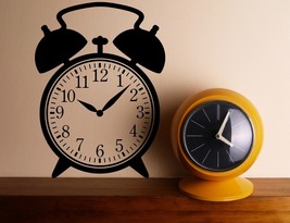 Old Fashioned Alarm Clock - Vinyl Wall Art Decal - £17.58 GBP