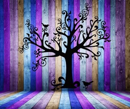 Tree Silhouette with 2 Birds - Vinyl Wall Art Decal - $69.00