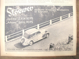 1940s Original Car Advertising STOEWER SEAT 2.4 ARKONA 3.6 Car -
show or... - £13.32 GBP