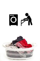 Laundry Icons (Lot of 2) - Vinyl Wall Art Decal - £11.71 GBP