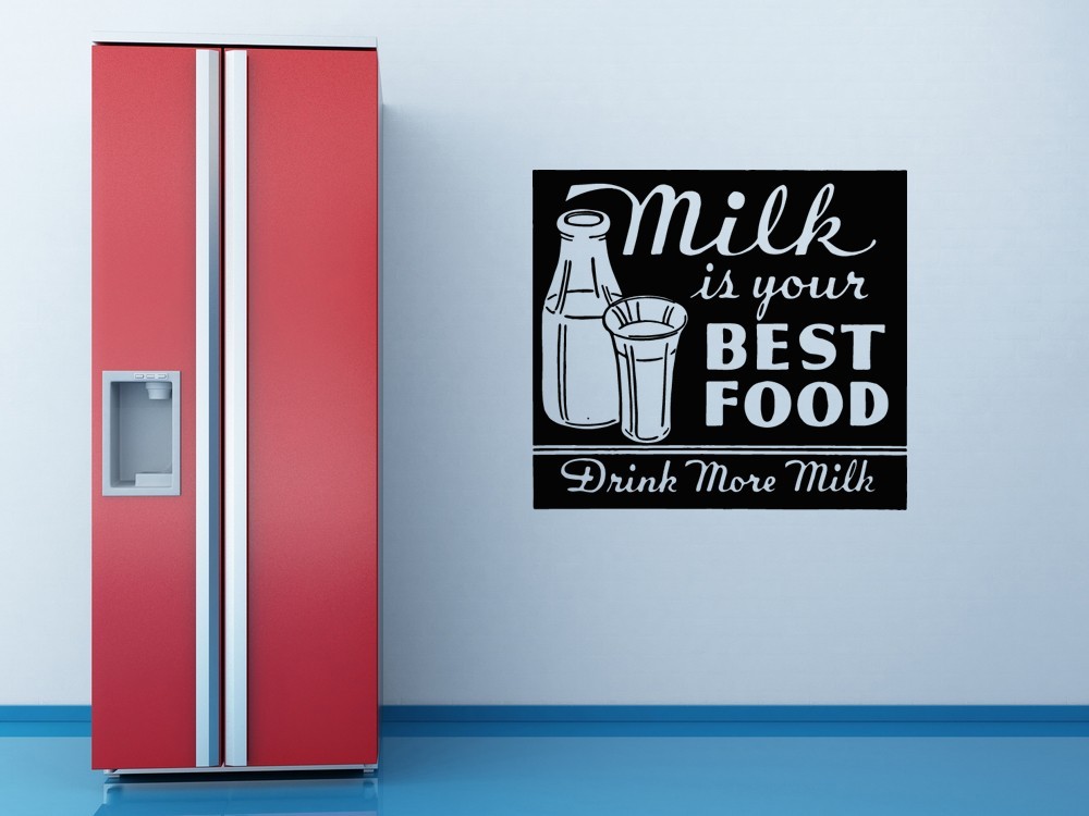 Primary image for Milk Retro Ad, Dairy Kitchen - Vinyl Wall Art Decal