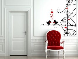 Love Birds on Barbed Wire with Vines - Vinyl Wall Art Decal - £35.84 GBP