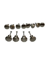 Pewter Silver Cabinet Drawer Pulls Knobs Octagonal Round Hardware Lot of 12 - £19.36 GBP