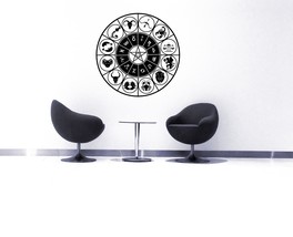 Zodiac Horoscope Wheel - Vinyl Wall Art Decal - £55.14 GBP