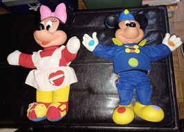 VTG 80&#39;s Mattel Disney Mickey and Minnie Mouse Learn to Dress Doll Plush Toys - £15.47 GBP