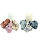 LOT OF 2 Hive and Co Scrunchies - Velvet Satin w/Pearls Ribbed - Multico... - $9.89