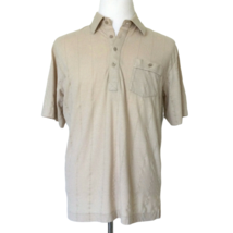 Vintage 80s PalmLand Mens Tan Lightweight Polo Shirt Size L Large Short Sleeve - £12.37 GBP