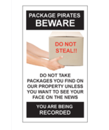Package Parcel Thief Warning Stickers / 6 Pack + FREE Shipping - $105.55 MXN