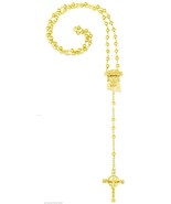 Jesus Necklace Face And Cross with Halo New 30 Inch Long Rosary 6mm Wide... - $18.99