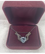 Bronze necklace with Hands Holding blue gem 17” - €21,33 EUR