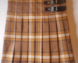 Pleated Mini Skirt XS (1) Brown Tartan Plaid Buckle Accent Academia 90s ... - £12.84 GBP