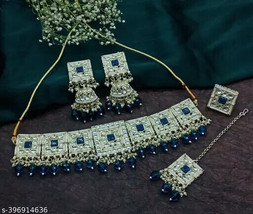 Kundan Jewelry Set Bollywood Latest Gold PLated Jewellery Set Tradional Set c - £10.97 GBP