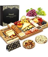 Cheese Board Set &amp; Knife Set,Wood Charcuterie Boards,Cheese Tray with Cu... - £51.79 GBP