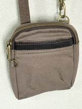*TRAVELON Mini Canvas Brown Crossbody Convertible Sling Bag Phone Case C... - $28.00
