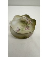 Nippon Porcelain Covered trinket Jewelry Box Hand Painted flowers Nippon - $27.73 CAD