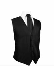 Black Silk Faille Tuxedo Vest and Necktie Size Small - $147.00