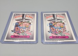 1986 Topps Garbage Pail Kids GPK Series 4 Trish Squish 163a &amp; Ruby Cube 163b - £4.46 GBP