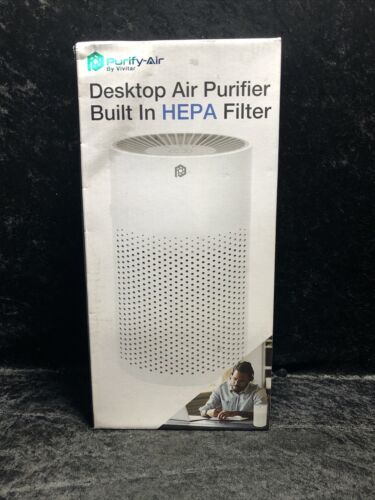 Primary image for Purity-Air by Vivitar Desktop Air Purifier Built-in HEPA Air Filter White NEW