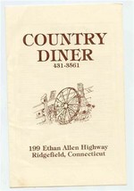 Country Diner Menu Ethan Allen Highway Ridgefield Connecticut - £13.96 GBP