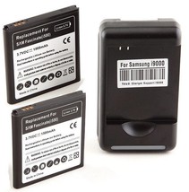 2 X replacement battery and 1 Wall USB Charger for Samsung Galaxy s sch-i500 new - £18.79 GBP