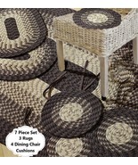 Throw Rugs Set Brown Braided Carpet Area Kitchen Floor Mat Dining Chair ... - £125.68 GBP