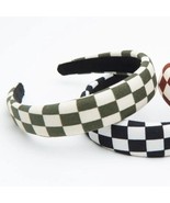 Checkered Headband Soft Fabric Padded Green White - €12,79 EUR