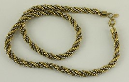 Modern Costume Jewelry Oroton Chunky Twist Rope 8MM Gold &amp; Silver Tone 24&quot; Long - £17.94 GBP