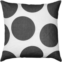Tuscany Linen Gray Circles Throw Pillow 22x22, with Polyfill Insert - £64.45 GBP