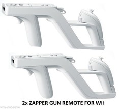 2 x Zapper Gun for Nintendo Wii Game Remote Wiimote shooter White Contro... - £16.51 GBP