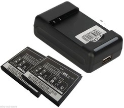 2x Battery and Wall usb home Charger for LG Thrill P925 Optimus 3D P920 FL-53HN - £29.95 GBP
