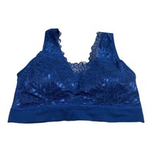 allbrand365 Womens Laces Bra With Removable Pads,Size 1X,Navy Blue - £34.16 GBP