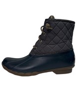 Sperry Saltwater Duck Boots Womens Gray Navy Quilted Rubber Outdoor STS9... - $48.61 CAD