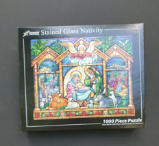 Vermont Stained Glass Christmas Nativity Jigsaw Puzzle 1000 Pieces 30&quot; x... - $17.09