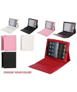 76 key Leather Case with Bluetooth cordless keyboard &amp; stand for ALL Ipa... - £42.90 GBP+