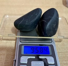 2 Pc 95.84 gm Natural Rare SHUNGITE Stones, Unpolished, Tumbles, Reiki Crystals - £19.17 GBP