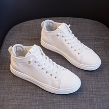 Women White Sports Shoes High-top Sneakers Spring New Fashion Ladies Cowhide Lea - £57.84 GBP