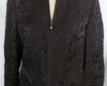 VICTOR COSTA Blazer Rich Brown Jacket Crinkle Puckered Rayon Fabric SZ 14 - £11.66 GBP