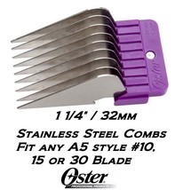Oster Stainless Steel 1 1/4&quot;Blade Guide Comb*Fit A5,A6,Andis Agc,Wahl Km Clipper - £28.79 GBP