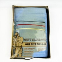 NEW Vtg Mens Velour Bath Wrap Blue Skirt Snap Closure Shower One Size Bo... - $24.99