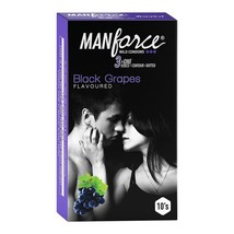 Manforce 3 in 1 (Ribbed, Contour, Dotted) Wild Black Grapes Flavoured Condoms - £11.37 GBP