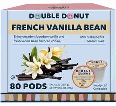 French Vanilla Coffee Medium Roast Flavored Coffee Pods for Keurig 80 Count - $29.69
