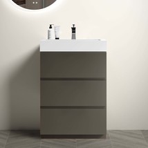 Alice 24&quot; Gray Bathroom Vanity w/ Sink &amp; Storage - $627.99